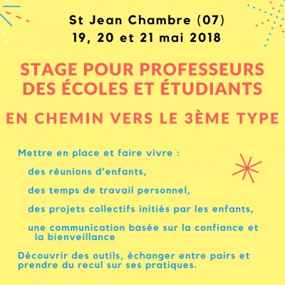 Stage pour Instits «en Chemin vers le 3ème Type» (07)